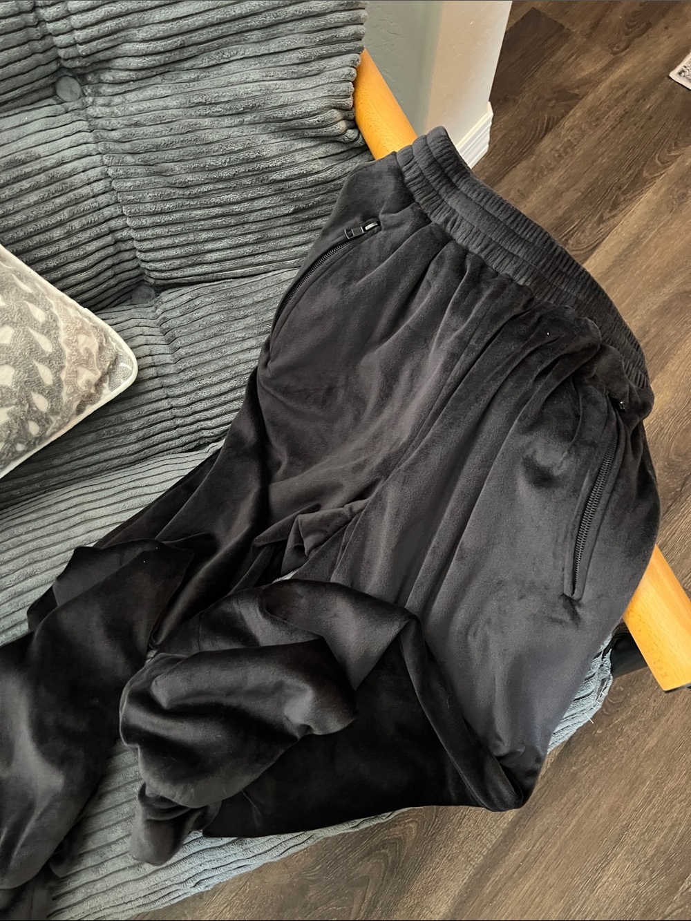 SKIMS Black Velour Joggers for Men